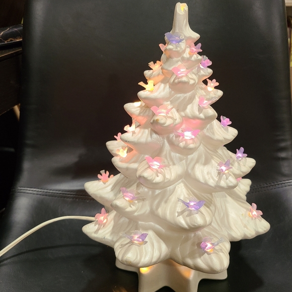 Holiday Vintage Ceramic Lighted White Christmas Tree Poshmark